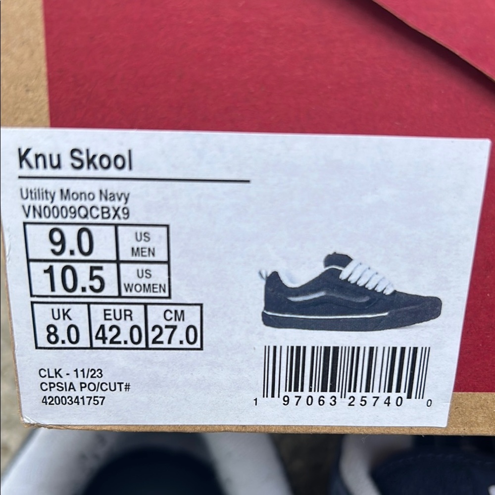 Vans Knu Skool Blue and White Classic Skate Sneakers - Picture 4 of 5